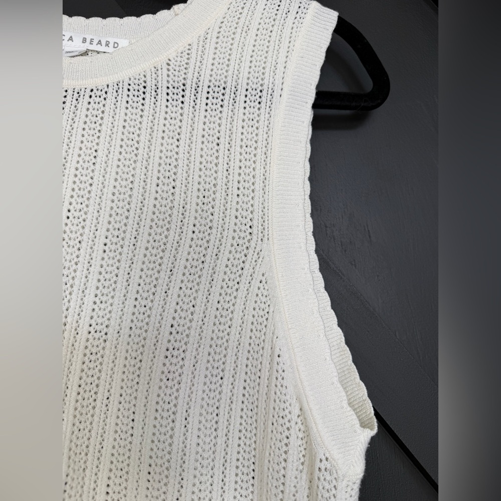 Veronica Beard The Heti Knit Tank in Ivory, Size Small - Picture 4 of 6